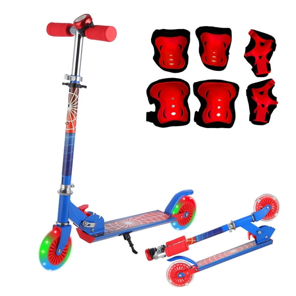 Kinene | Scooter Plegable para Niños de 3 a 8 Años – 2 Ruedas con Luces LED, Kit de Seguridad – Modelo KN-7208