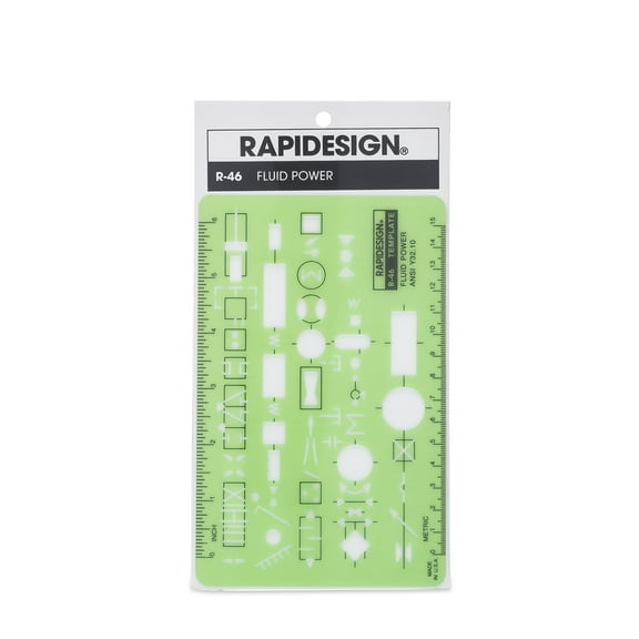 Rapidesign Fluid Power Template, 1 Each