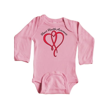 

Inktastic Heart Health Awareness Red Heart Ribbon Gift Baby Boy or Baby Girl Long Sleeve Bodysuit