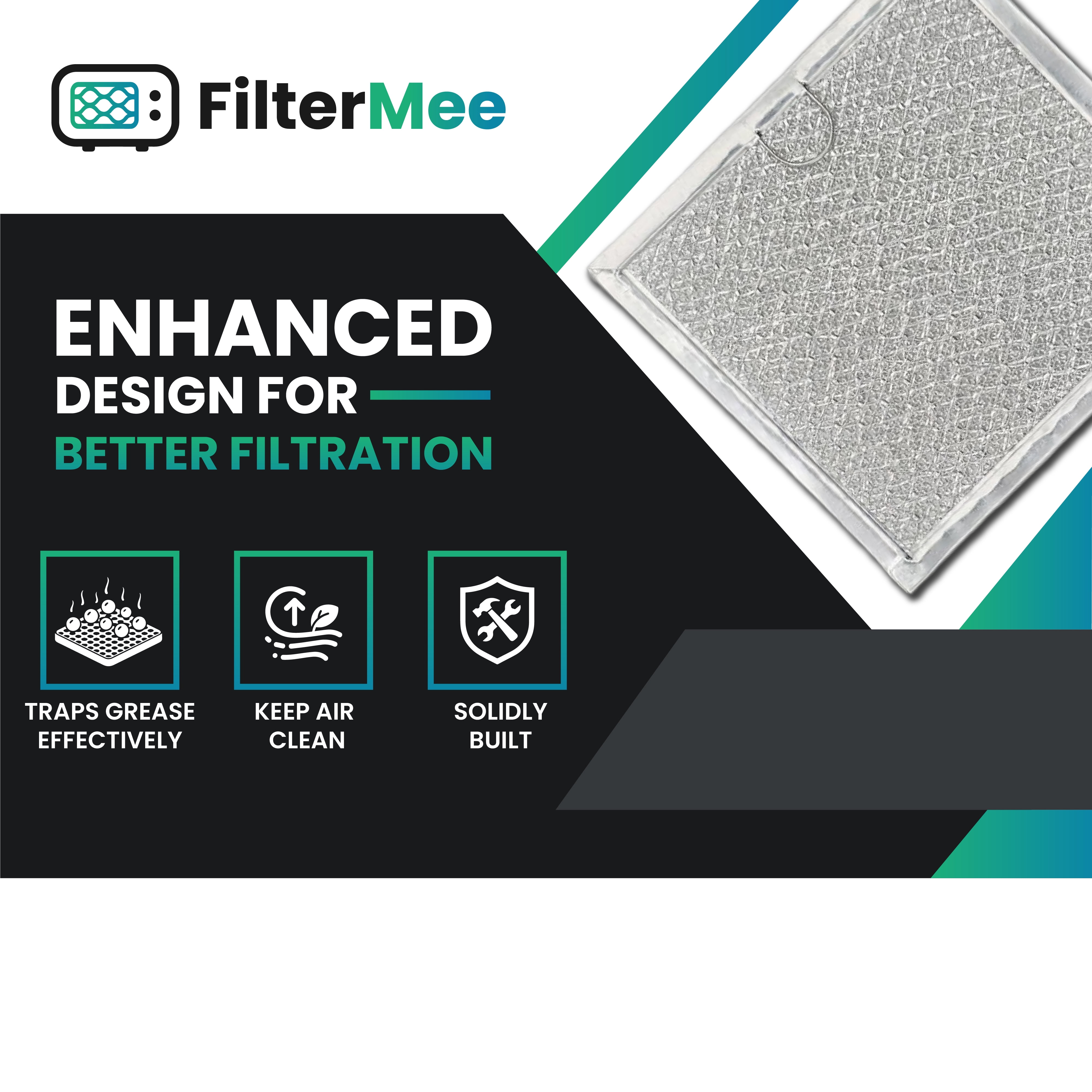 2 Pack FilterMee Brand Microwave Grease Filter Compatible with Samsung DE63-00666A, ME17R1021ES