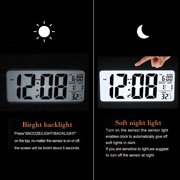 LINLIN Alarm Clock, Electronic Digital Morning Clock with Smart Backlight, Snooze Function,Calendar and Temperature LED Alarm Clock