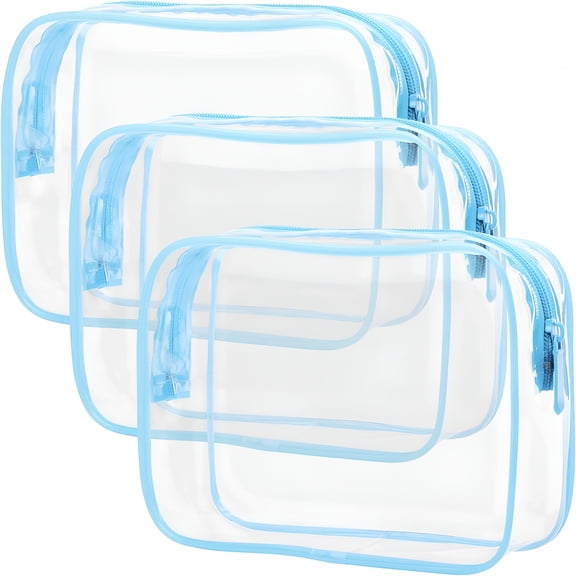 ACDANC 3PCS Clear Toiletry Bag - Toiletry Bags - Quart Size Travel Bag, Clear Cosmetic Makeup Bags for Women Men, Carry on Airport Airline Compliant Bag