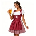 thumbnail image 3 of Noric Women's Oktoberfest Mini Dresses Puff Short Sleeve Lace Up Costume Dresses with Apron Overlay for Party Beer Festival, 3 of 6