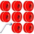 thumbnail image 1 of Paquete de 8 ruedas de patines con rodamientos instalados ruedas luminosas cuádruples iluminadas para patinaje de doble fila y monopatín 32mm x 58mm Vhermosa WMZL-1367-3, 1 of 8