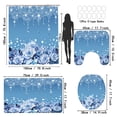 thumbnail image 2 of LVRLVR 1/4 Sparkling Blue Glitter & Floral Fabric Shower Curtain Rug Set - Bath Mat Bathroom Decoration,Pink, 70.8" × 70.8", 2 of 9