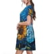 thumbnail image 2 of Disketp Starry Night Sunflower Field para Vestido de Manga Corta para Mujeres, Vestidos de Verano para Mujeres, Casual y Holgado para la Playa, 2 of 6