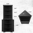 thumbnail image 3 of JUMMICO Corner Cabinet Corner Bathroom Cabinet with 2 Doors and 3 Tier Shelves Free Standing Corner Storage Cabinet for Bathroom, Living Room, Bedroom or Kitchen (Black), 3 of 15