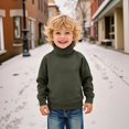 thumbnail image 4 of Kids Turtleneck, Comdrip Kids Winter Soft Warm Sweater Pullover Tops Turtleneck Cable Knit Sweater Kids Knit Sweater Green 150, 4 of 6