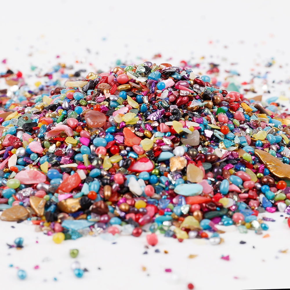 Namzi 20g Crushed Glass Chips Multi-Color Glitter Stones for Nail Art, Vase Filler, Craft Projects Decor,D10