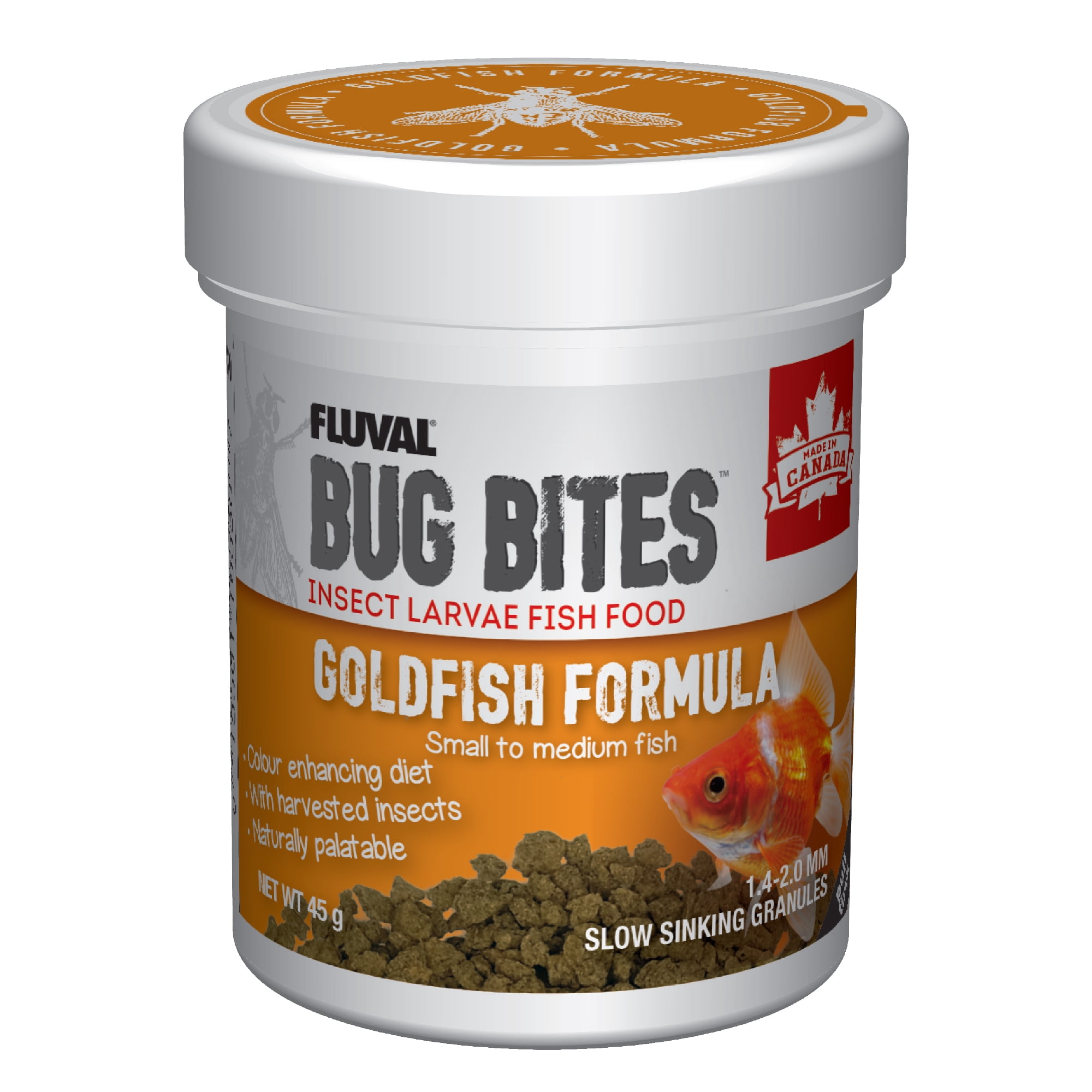 Granulés Bug Bites pour poissons rouges, petits/moyens, 45 G