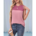 thumbnail image 7 of Women Casual Summer Round Neck Colorblock Sleeveless Tank Top Pink S, 7 of 7