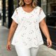thumbnail image 4 of Neewe Womens Tops Short Sleeve T Shirts Print Dressy Casual Round Neck Summer Clothes Outfits Blouses Loose Fit, 4 of 6