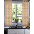 thumbnail image 2 of Brown Wood Grain Sheer Curtains 39 Inch Length 2 Panels Set for Living Room/Bedroom, Retro Western Farmhouse Wooden Board Kitchen Curtains Grommet Semi-Sheer Curtains Window Treatments 27.5"x39"x2, 2 of 7