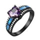 thumbnail image 1 of Negro en forma de corazón completo anillo de diamantes de imitación del anillo de diamantes de imitación elegante geometría completa para las mujeres Tamaño 6 10, 1 of 8