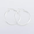 thumbnail image 2 of 6 pair 304 Stainless Steel Hoop Earrings Hypoallergenic Earrings Silver 36x35x2mm 12 Gauge Pin: 1x0.8mm, 2 of 2