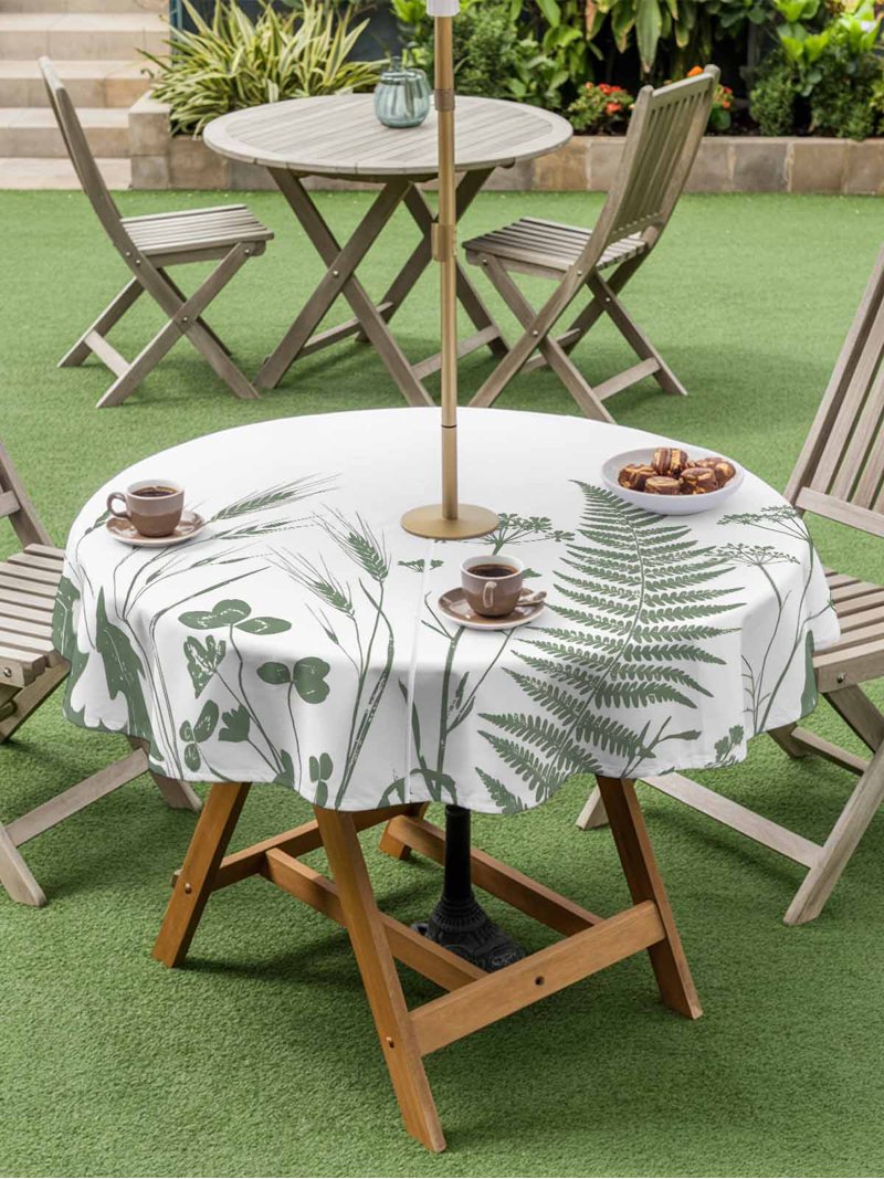 54 round patio table cover with umbrella hole Outdoor Tablecloth Hole, Havana Linen Collection available in 42 and 54 sizes to suit your patio perfectly 54" Round Table & Chairs