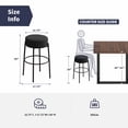 thumbnail image 4 of ZAFLY 30”Counter Height Bar Stools, Modern Velvet Bar Stools, Dinning Chair with Steel Legs for Kitchen Island - Black, Set of 2, 4 of 6