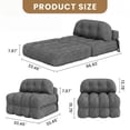 thumbnail image 2 of HYSpacerX Folding Sofa Bed Convertible Sleeper Chair, Portable Floor Futon with Pillow & Back Support, Foldable Mattress Lounge Couch for Living Room & Bedroom, Single Size, Gray, 2 of 9