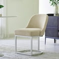 thumbnail image 4 of Leick Home Barrel Back Dining Chairs with Metal Base, Oatmeal/Pewter (Set of 2), 4 of 18
