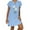 Blue, variant on Feancey T Shirt Dresses for Women 2025 Summer Boho Beach Dress Loose Fit Casual Floral Printed Mini Dresses Short Sleeve Notch V Neck Shift Dress Purple L