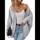 thumbnail image 3 of Suéter Cárdigan Extragrande de Punto Suave para Mujer con Bolsillos Gris S, 3 of 9