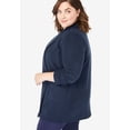 thumbnail image 3 of Woman Within Plus Size Microfleece Cardigan Shawl Collar Oversized Long Open Jacket, 3 of 4