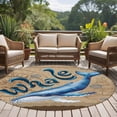 thumbnail image 4 of Round Rug 5Ft Washable Non-Slip, Vintage Whale Circle Area Rugs for Living Room Bedroom, Brown Nautical Anchor Bubbles Coastal Indoor Floor Mats Carpet Runner for Home Decor Aesthetic, 4 of 8
