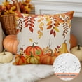 thumbnail image 2 of Outdoor Waterproof Pillow Covers Orange Pumpkin Thanksgiving Autumn Maple Leaf Watercolor Decorative Throw Pillow Protectors,16x16in 2 Pack, 2 of 9