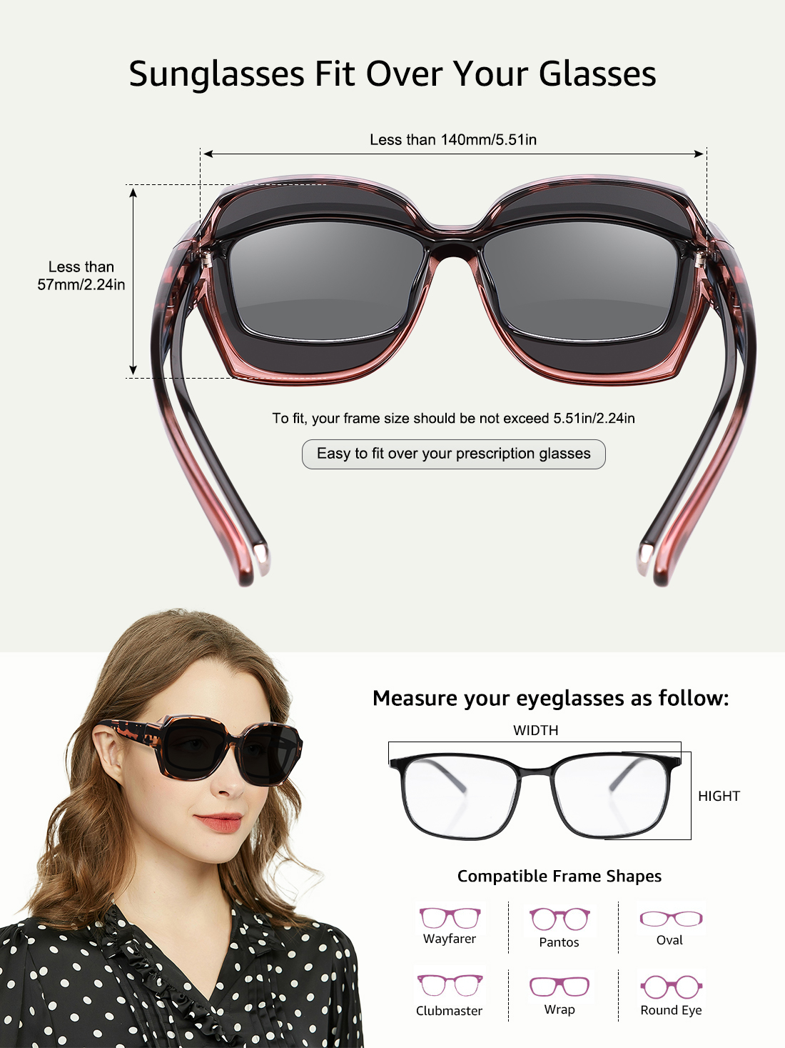 TINHAO Oversized Square Fit Over Polarized Sunglasses photo 4