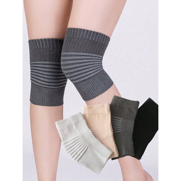 Pair Of Cashmere Knee Pads Warm Leg Covers Winter Wool For Men Women Bicycles Skiing Running Skating Thickened Knee Pads 1 Pair Dark Gray