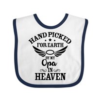Inktastic Handpicked for Earth by My Opa in Heaven with Angel Wings Boys or Girls Baby Bib