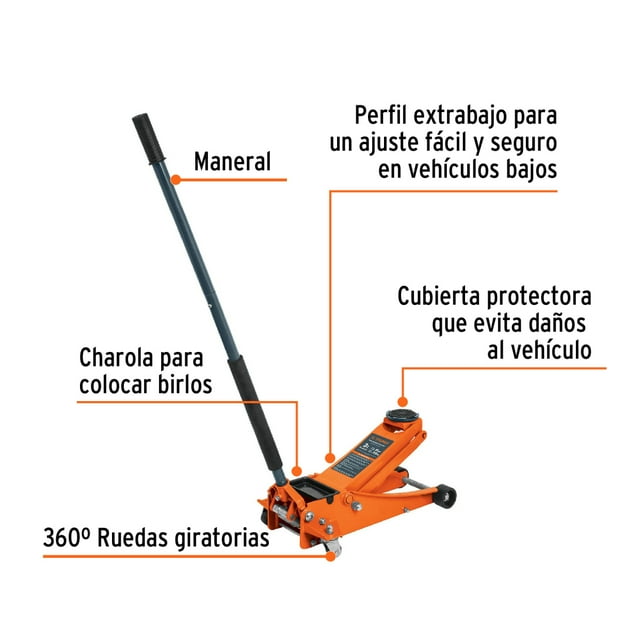 Gato hidráulico profesional de patín, 3t, elevación rápida TRUPER GAPRO-300