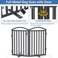 thumbnail image 4 of Metal Freestanding Dog Gate, 32'' Height Outdoor Indoor Dog Fences, Extra Wide Foldable Puppy Gate for Stairs (Black, 【2 Panels】 40''W × 32''H), 4 of 6