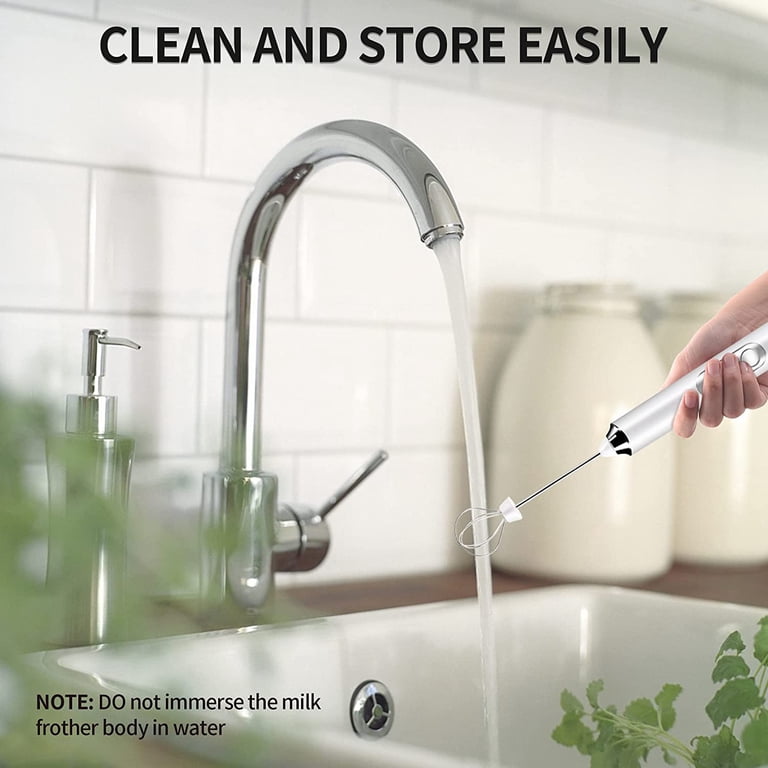 BN-LINK Handheld Milk Frother USB Rechargeable, White photo 5