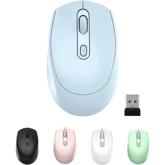 Wireless Mouse, 2.4G Silent Mouse, Computer Mouse with USB Nano Receiver for Laptop, Chromebook, PC, Mac, Windows and School Work (Blue)