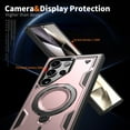 thumbnail image 3 of Case for Samsung Galaxy S25 Edge,Military Grade [Built-in Kickstand][Compatible With MagSafe] Magnetic Rotate Ring Holder Heavy Duty TPU+PC Shockproof Drop Protect Phone Case,Rosegold, 3 of 6