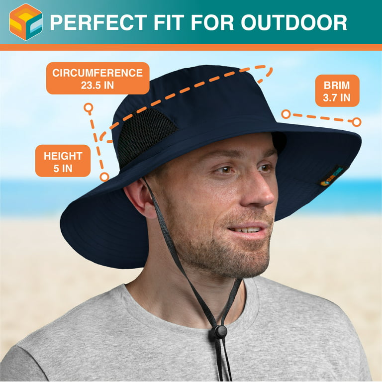 Sun Cube Premium Boonie Hat Wide Brim Adjustable Chin Strap Outdoor Fishing, Hiking, Safari, Summer Bucket Hat UPF 50+ Sun Protection Packable
