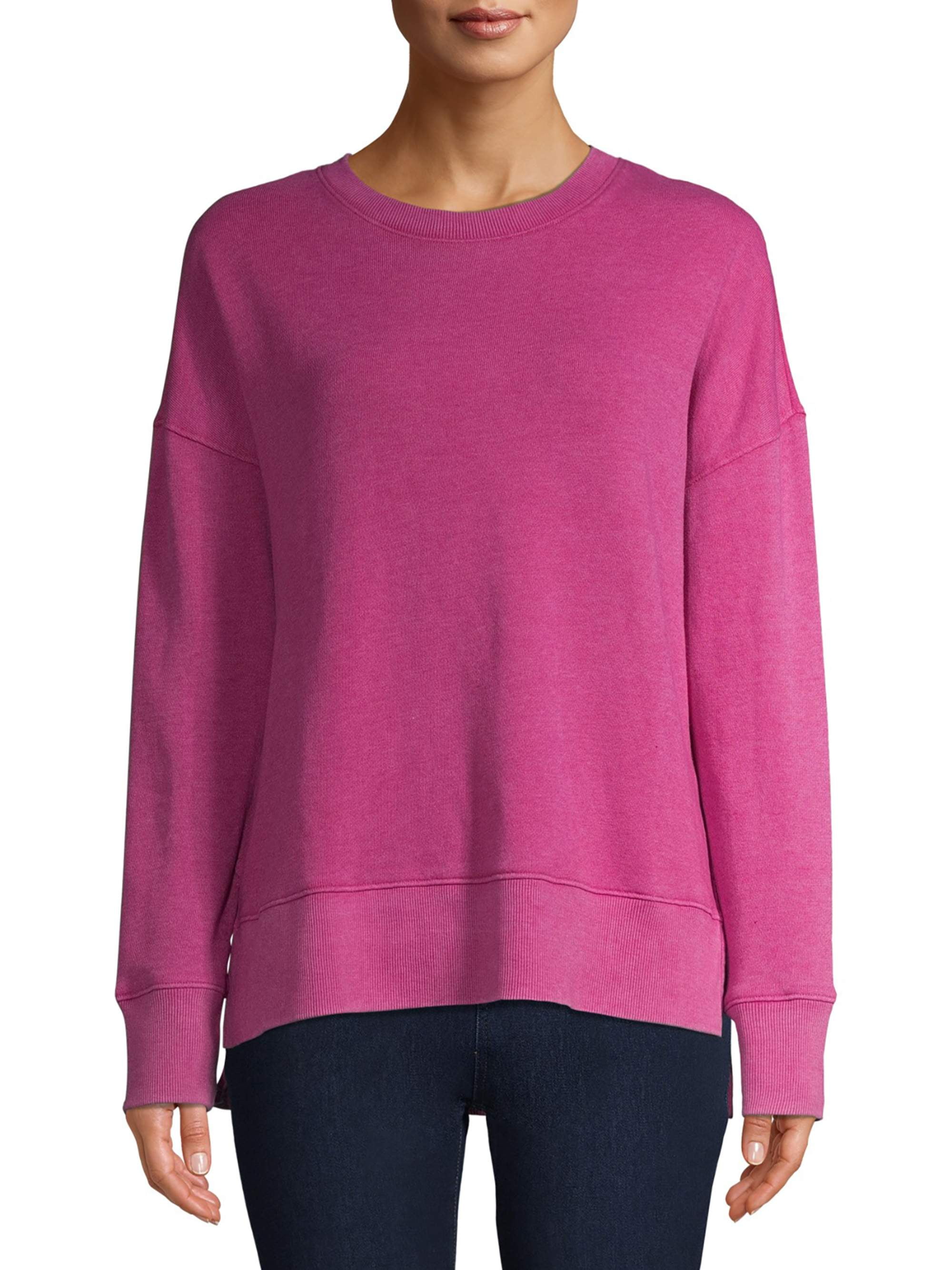 Time and Tru Women's Crewneck Sweatshirt with Long Sleeves - Walmart.com