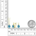 thumbnail image 2 of Gem Stone King 6.95 Ct Oval Checkerboard Swiss Blue Topaz E-F Lab Grown Diamond 18K Yellow Gold Plated Silver Pendant and Earrings Jewelry Set, 2 of 4