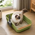 thumbnail image 6 of Large Cat Litter Box, Top Entry Cat Litter Box, Cat Litter Pan with Cat Scooper, Senior Cat Litter Boxes, Detachable Easy Clean, Cat Necessities 19.29x13.78x5.12 Inch (Green), 6 of 6