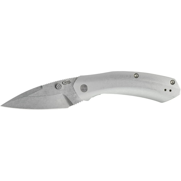 Case Westline Assisted Opening Pocket Knife 3.2" Modified Drop Point CPM S35VN Stonewashed Blade Aluminum Handle Silver