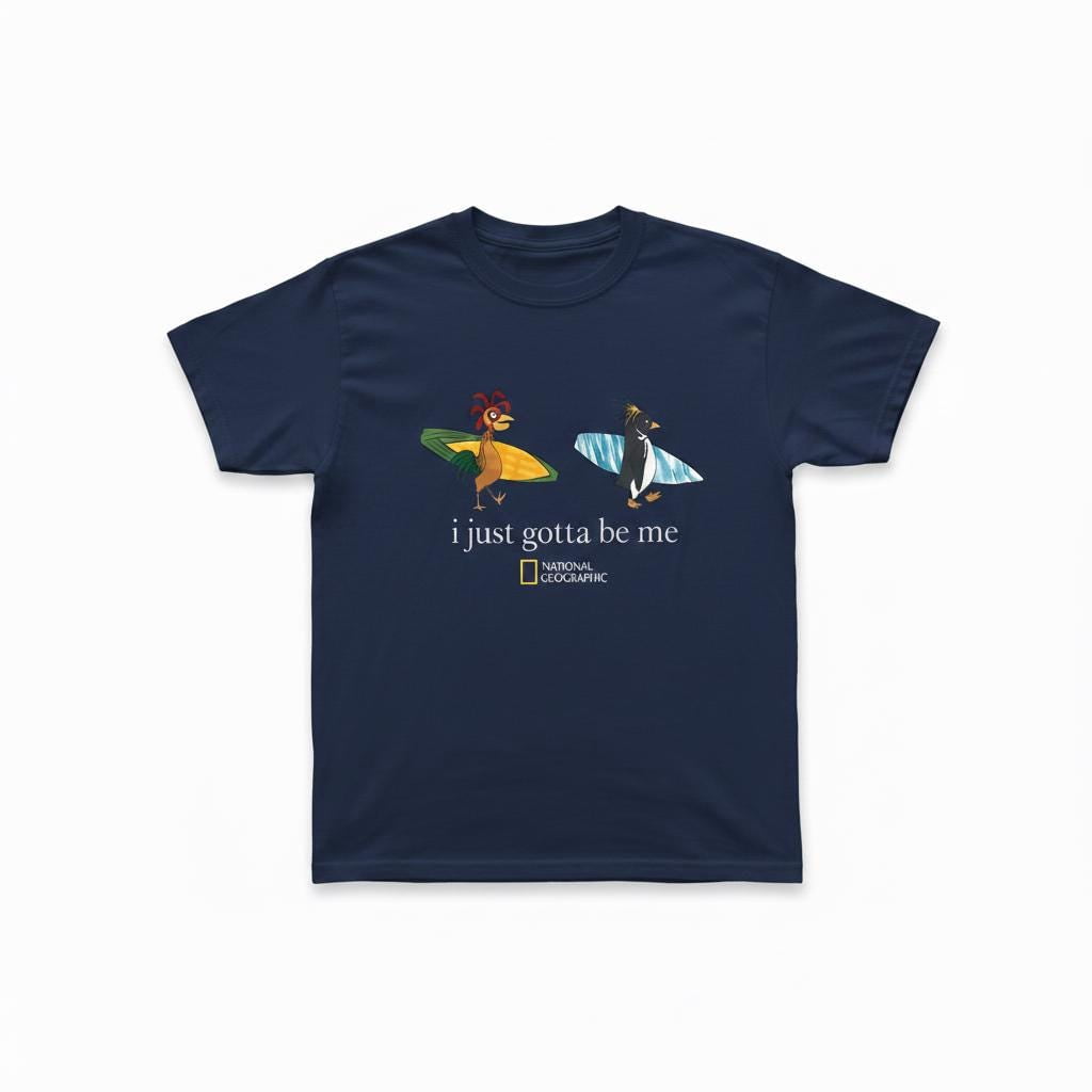 I Just Gotta Be Me Surf Birds T-Shirt, Cute Beach Animal Graphic Tee, Funny Summer Vibe Shirt, Cartoon Bird Surfing Tee, Unisex Gift