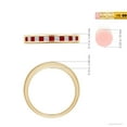 thumbnail image 4 of ANGARA Natural Channel Square Ruby and Diamond Half Eternity Ring in 14K Yellow Gold for Women (Size-1.8mm) | July Birthstone, Birthday, Anniversary, Jewelry Gift for Women | Natural Ruby Ring, 4 of 9
