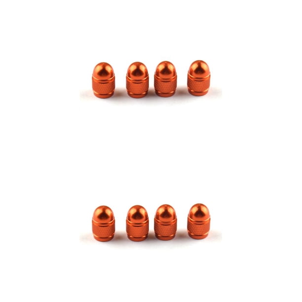 Riwesomey 4 Uds tapas de vástago de válvula de rueda componentes de repuesto profesionales accesorios de cubierta ruedas de coche a prueba de Naranja 2piezas