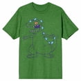 thumbnail image 5 of Rugrats Reptar Line Art Men's Irish Green Heather T-shirt-Medium, 5 of 7