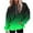 Green, variant on Women's Hoodies Plus Size Fashion Gradient Printed Hooded Sweatshirts Fall Winter Long Sleeved Pullover Tops Casual Loose Hoody Jacket Outwears with Pocket