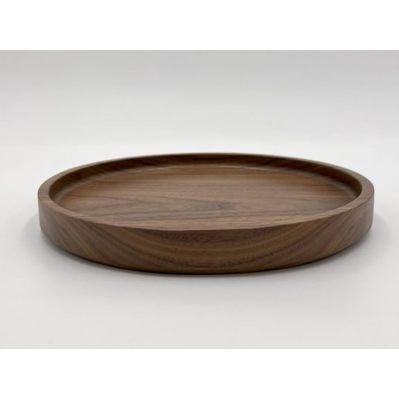 Solid Walnut Circle Serving Tray, Nightstand Organization, Midcentruy Modern Decor, 8 "W x 1 "H x 8 "D, Accent Wooden Tray for Livingroom Bedroom Diningroom (8 Inches)