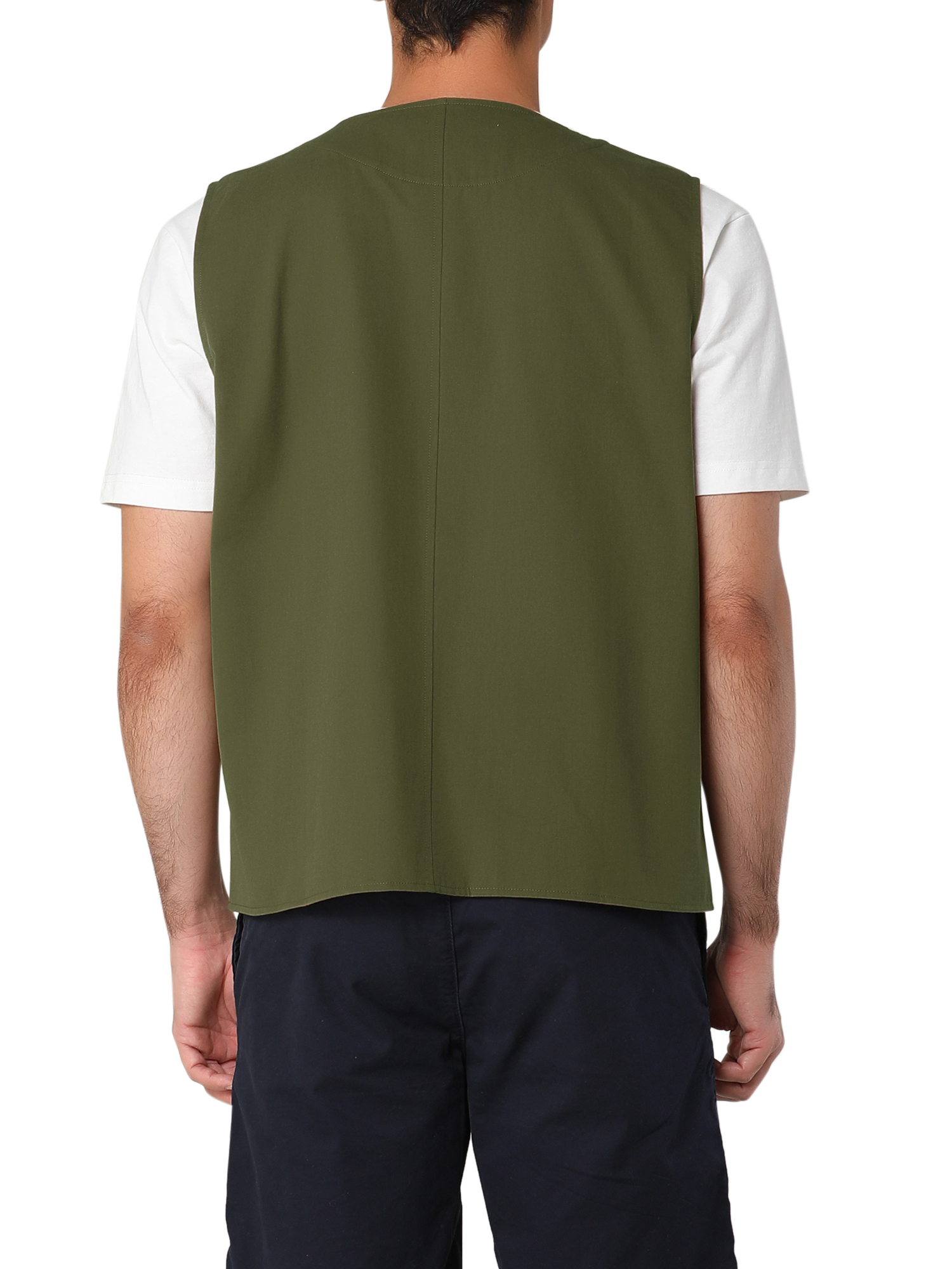MODA NOVA Big & Tall Men's Waistcoats Casual Cotton Sleeveless Pockets Button Down V Neck Cargo Vests Green LT - image 3 of 5