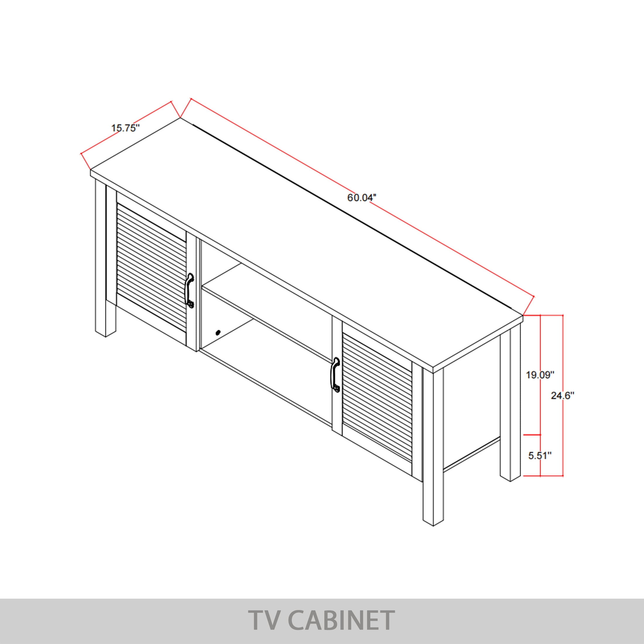 Castle Place Traditional TV Stand Console for TVs up to 65", Light Oak