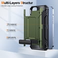 thumbnail image 4 of Decase for iPhone 15 2023 with Hidden Kickstand Case,Drop Proof Hybrid Shockproof Rugged TPU Bumper Hard PC Back Cover Anti-Scratch Case for iPhone 15,Armygreen, 4 of 8